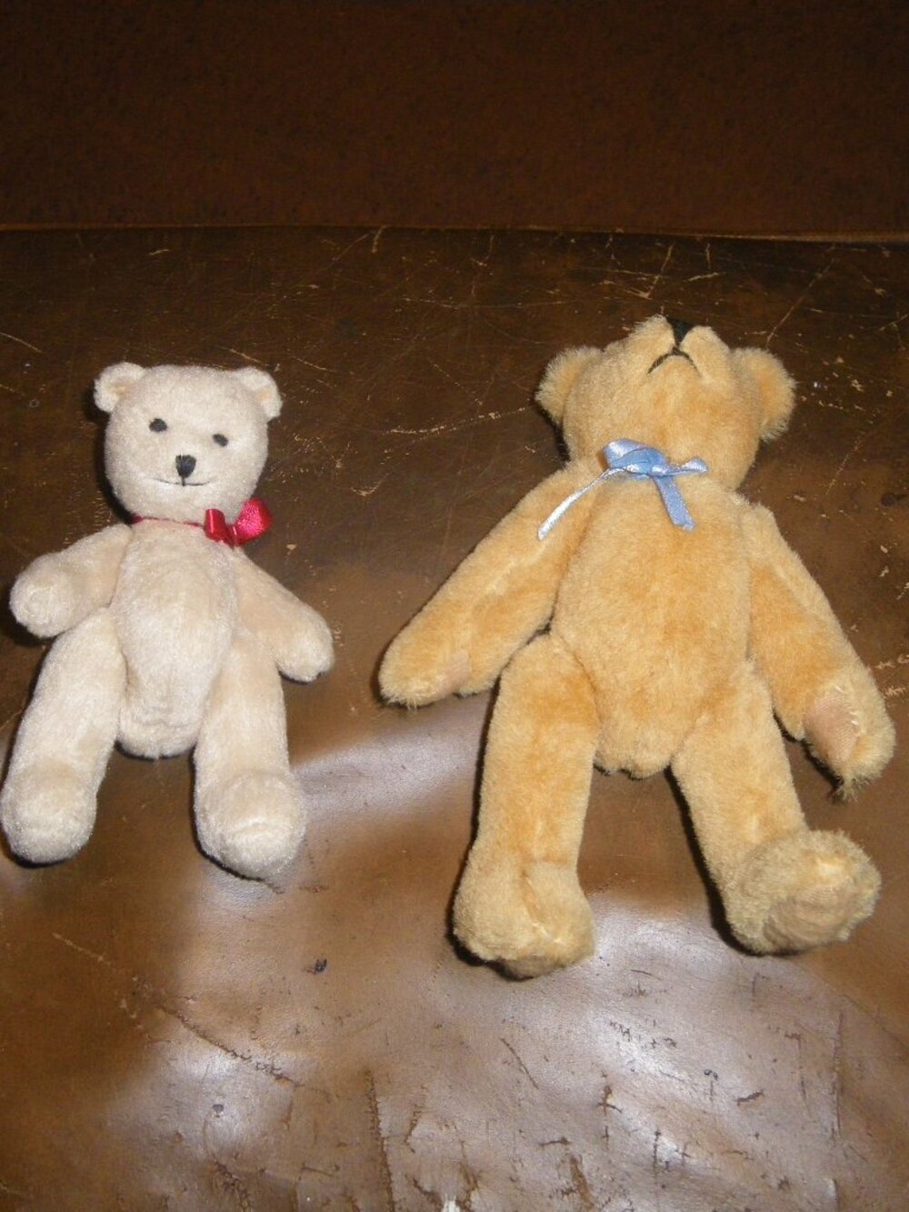 2 Vintage Small Plush Teddy Bear 5 Point Articulation Figures Decor